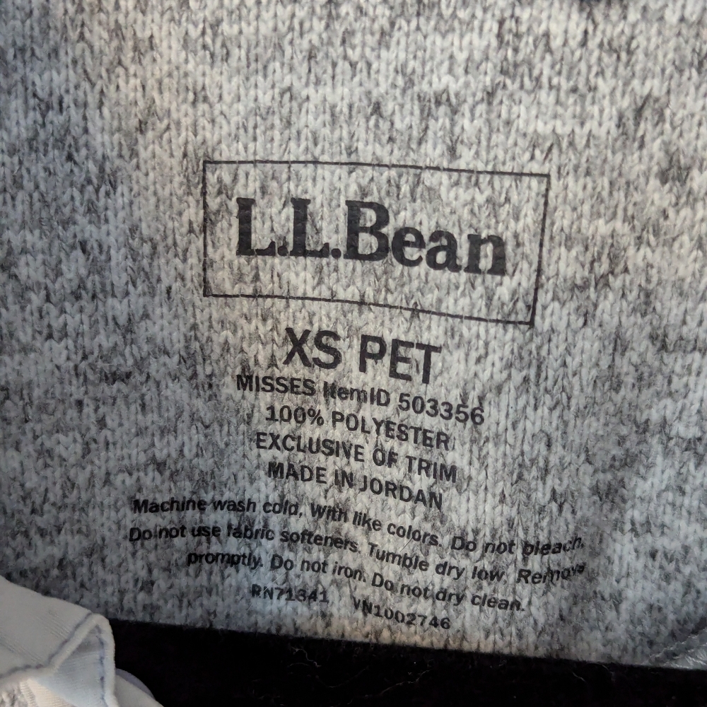 L.L.Bean Gray Heathered Pewter Sweater Fleece Pullover, Petite Small - Picture 5 of 7